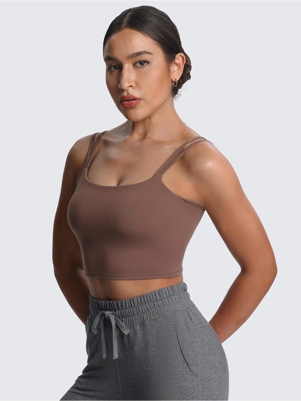 Seamless Scoop Neck Crop Tank